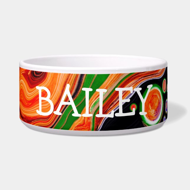 Speciaal gepersonaliseerde, kleurrijke Abstracte,  Voerbakje (Voorkant)