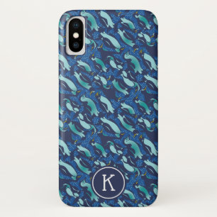 Speciaal gepersonaliseerde KOOLEST marine Blue All iPhone X Hoesje