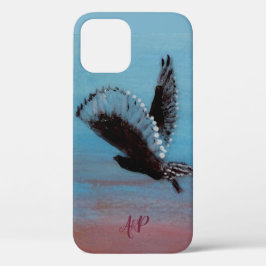 Speciaal gepersonaliseerde monogram Owl Art iPhone 12 Hoesje