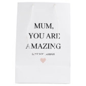 Speciaal gepersonaliseerde MUM Je bent geweldig ca Medium Cadeauzakje (Achterkant)