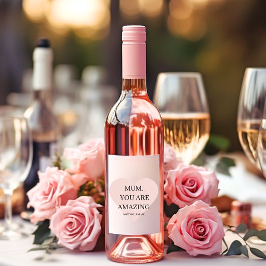 Speciaal gepersonaliseerde MUM Je bent geweldig ca Sparkling Wijnetiket