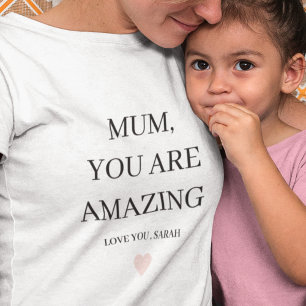 Speciaal gepersonaliseerde MUM Je bent geweldig ca T-shirt