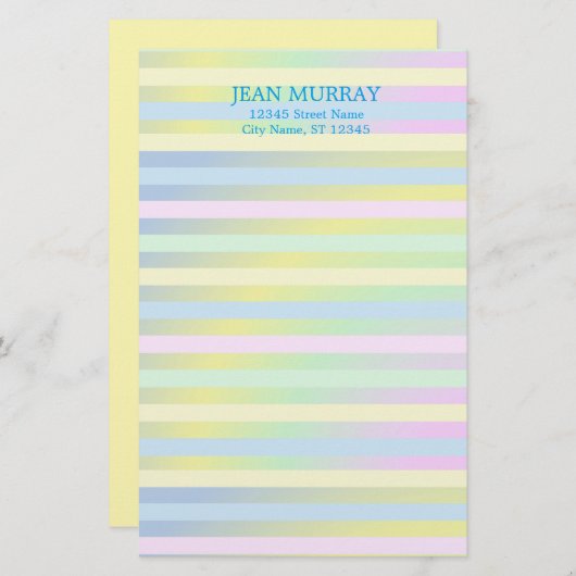 Speciaal gepersonaliseerde pasteitserij briefpapier (Voorkant / Achterkant)