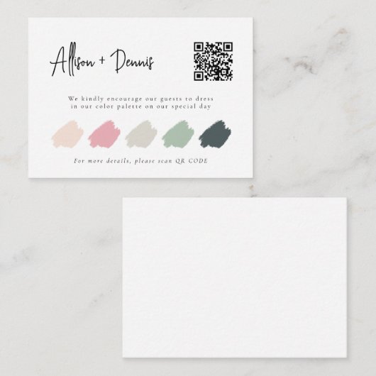 Speciaal gepersonaliseerde QR-code Weddenschap-cod Informatiekaartje (Voorkant / Achterkant)