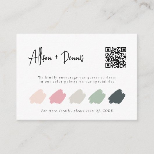 Speciaal gepersonaliseerde QR-code Weddenschap-cod Informatiekaartje (Voorkant)