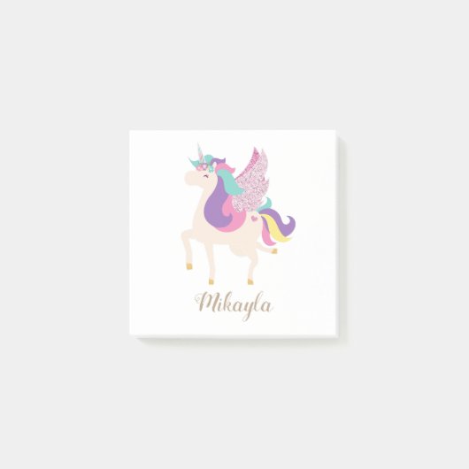Speciaal gepersonaliseerde regenboogUnicorn Simple Post-it® Notes (Voorkant)