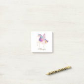 Speciaal gepersonaliseerde regenboogUnicorn Simple Post-it® Notes (Op bureau)