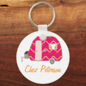 Speciaal gepersonaliseerde Retro Art Caravan Owner Sleutelhanger (Voorkant)