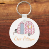 Speciaal gepersonaliseerde Retro Art Caravan Owner Sleutelhanger (Voorkant)