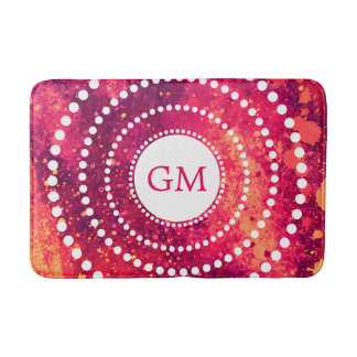 Speciaal gepersonaliseerde roze monogram schilderk badmat