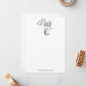 Speciaal gepersonaliseerde schrijfbenodigdheden va notitiekaartje (Voorkant / Achterkant in situ)