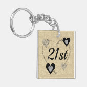 Speciaal gepersonaliseerde speciale verjaardagssle sleutelhanger (Voorkant Links)