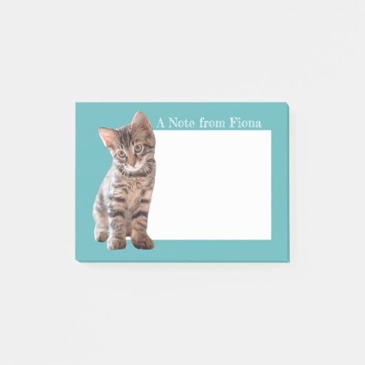 Speciaal gepersonaliseerde Tabby Cat Kitten Foto g Post-it® Notes (Voorkant)