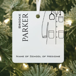 Speciaal gepersonaliseerde White Coat Ceremony New Metalen Ornament