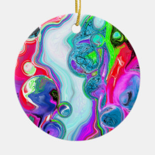 Speciaal gepersonaliseerde White Marble River Digi Keramisch Ornament