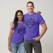 Speciaal gepersonaliseerde zwarte kat-liefdesLogo T-shirt (Unisex)