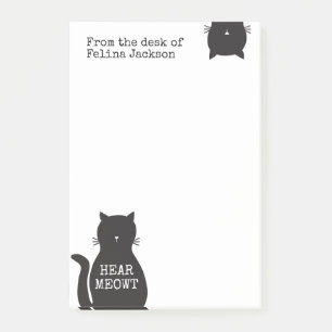 Speciaal gepersonaliseerde zwarte kat met hitte post-it® notes