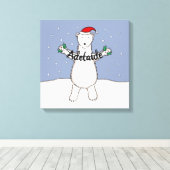 Speciaal geschreeuw voor kerstmis Beer Canvas Afdruk (Insitu (Houten vloer))
