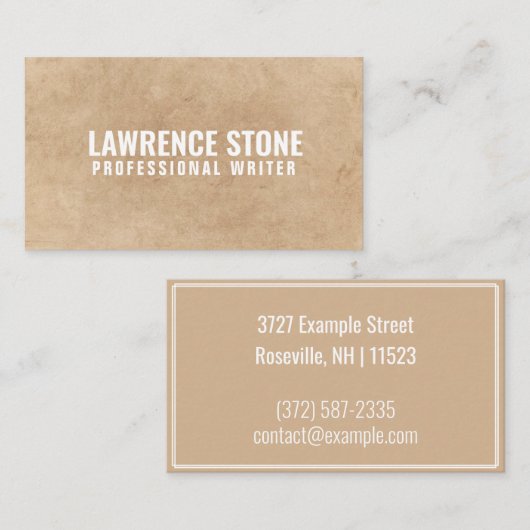 Speciaal getextureerd papier (Amerikaans) Visitekaartje (Voorkant / Achterkant)