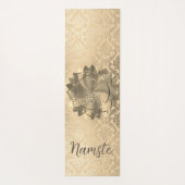 Speciaal Glittery Gold Damask Buddha Lotus Yogamat (Achterkant)