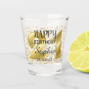 Speciaal Gold 21e bruisglas op zaterdag Shot Glas