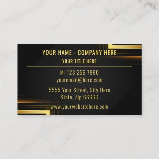 Speciaal Gold Black Visitekaartje met QR-code (Voorkant)