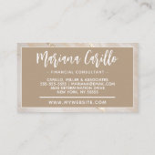 Speciaal Gold Foil marble Monogram script Visitekaartje (Achterkant)