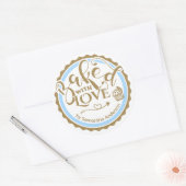 Speciaal Gold met liefdesfeestdagen Ronde Sticker (Envelop)