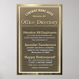 Speciaal Gold Sign Retirement Gift Poster