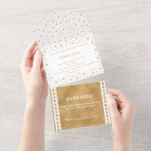 Speciaal Gold Star-Baby shower White All In One Uitnodiging (Afscheurbaar)