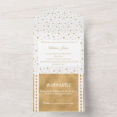 Speciaal Gold Star-Baby shower White All In One Uitnodiging (Binnen)