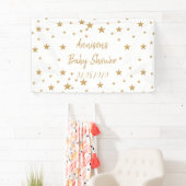 Speciaal Gold Star Glitter Sparkle Baby shower Spandoek (Insitu)