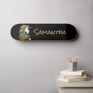 Speciaal Gold Unicorn-skateboard Skateboard