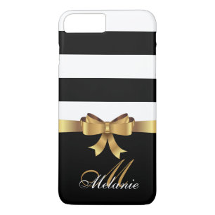 Speciaal goud, zwarte strepen Golden BOW iPhone 8 Plus / 7 Plus Hoesje