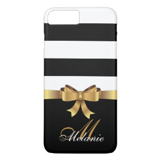 Speciaal goud, zwarte strepen Golden BOW iPhone 8 Plus / 7 Plus Hoesje