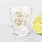 Speciaal goudblauw 18e verjaardag shot glas (Achterkant)