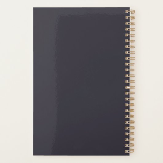 Speciaal goudblauw elegant monogram T Planner (Achterkant)