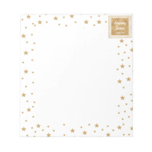 Speciaal goudster glitter Sparkle White Cute Notitieblok