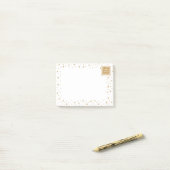 Speciaal goudster glitter Sparkle White Cute Post-it® Notes (Op bureau)