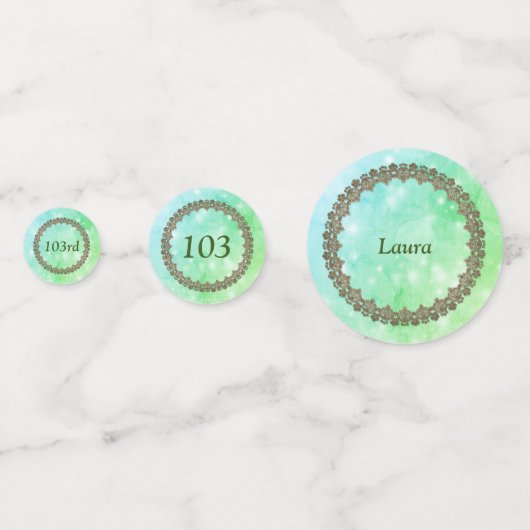 Speciaal Groen Fijne 103e verjaardag Confetti (Voorkanten)