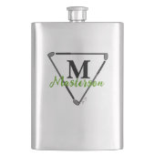 Speciaal groen monogram/unieke Golfclusters Flacon (Voorkant)