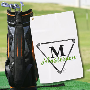 Speciaal groen monogram/unieke Golfclusters Golfhanddoek