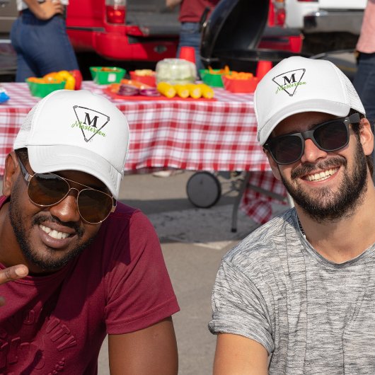 Speciaal groen monogram/unieke Golfclusters Trucker Pet