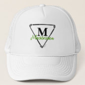 Speciaal groen monogram/unieke Golfclusters Trucker Pet (Voorkant)