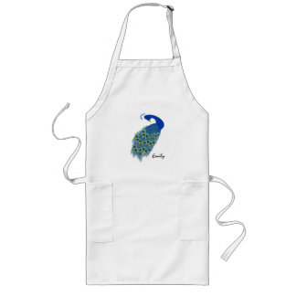 Speciaal Groen Peacock-ontwerp lang Apron Lang Schort