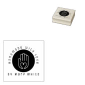 Speciaal handgemaakt met liefdesharthand rond rubberstempel (Gestempeld)