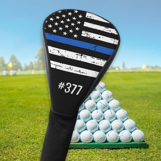 Speciaal Hoesje van de Thin Blue Line Police Golf Golfheadcover