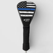 Speciaal Hoesje van de Thin Blue Line Police Golf Golfheadcover (Voorkant)