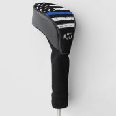 Speciaal Hoesje van de Thin Blue Line Police Golf Golfheadcover (Schuin)