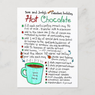 Speciaal holiday Hot Chocolate Recipe Briefkaart